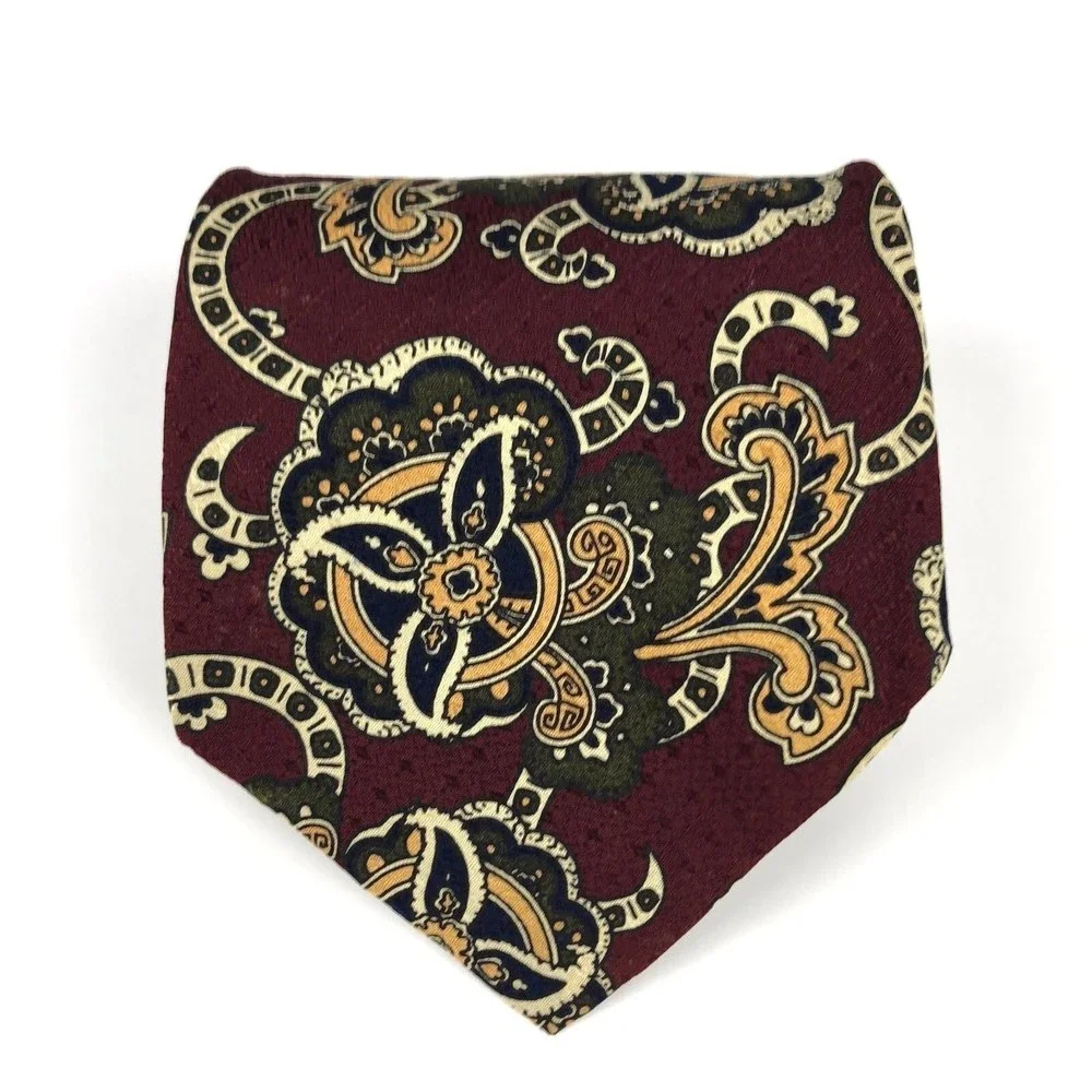 ROBERT TALBOTT STUDIO Tie Hand Sewn Silk From England Paisley Elegant Necktie